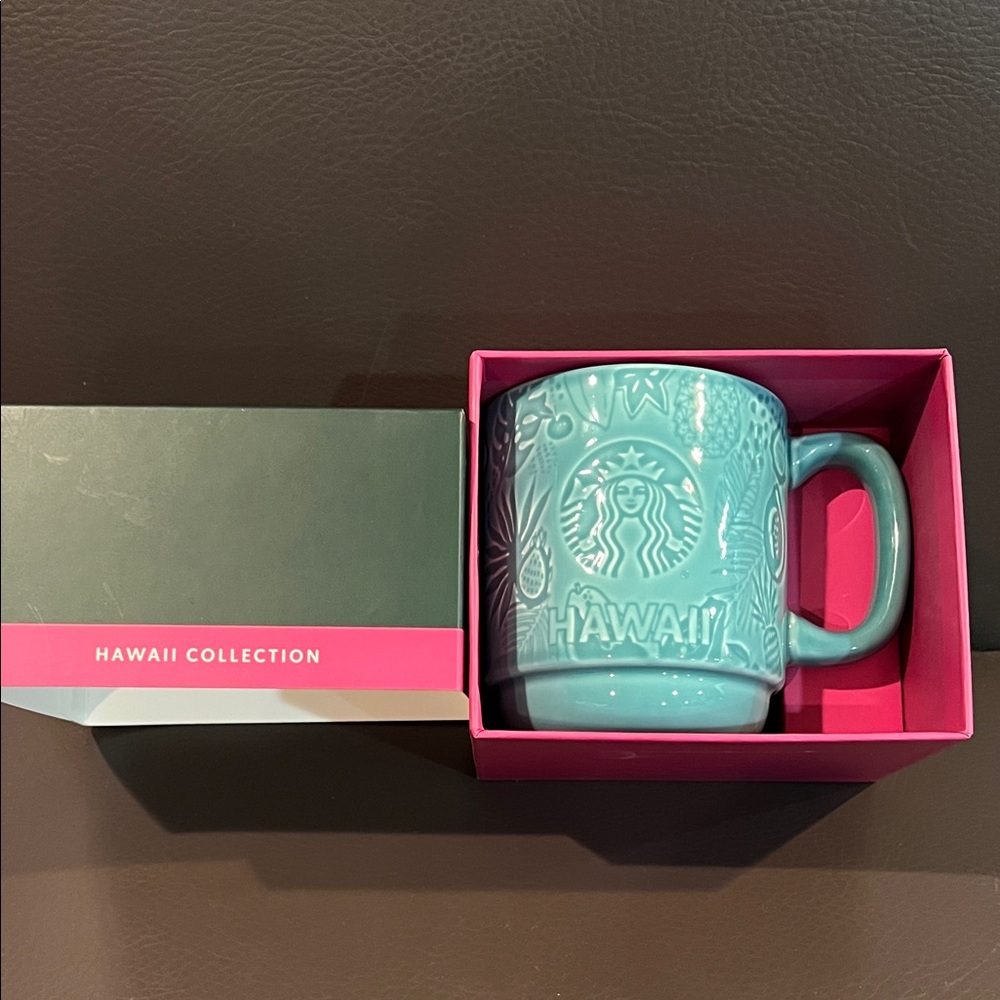 Starbucks Hawaii Collection ceramic mug blue turquoise tropical